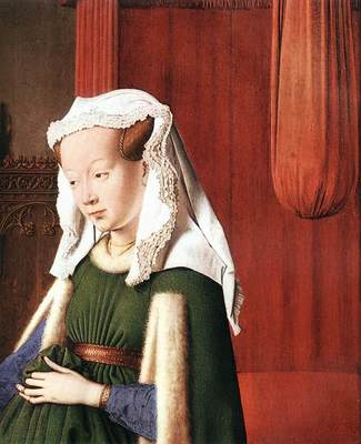 eyck jan van portrait of giovanni arnolfini and his wife detail