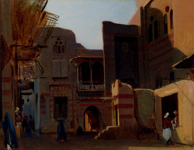 Gibert Jean Baptiste Adolphe A Street In Old Cairo