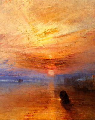 Turner Joseph Mallord William The fighting Temeraire tugged to her last Berth to be broken up detail1