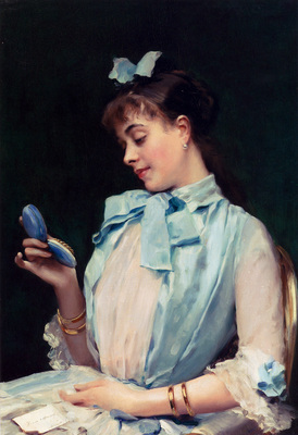 Madrazo Y Garretta Raimundo De Portrait Of Aline Mason In Blue