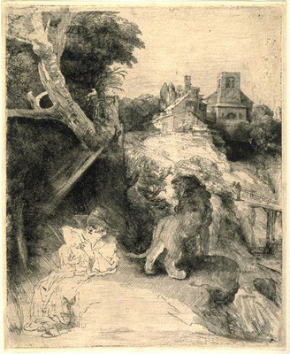 St Jerome Reading in an Italian Landscape SIL