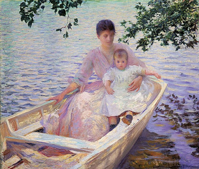 Mother and Child in a Boat MFA