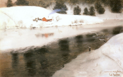 Thaulow Fritz Winter At Simoa River