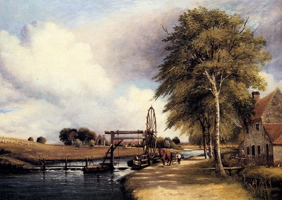 Watts Frederick William The Lock At Santon On The Little Ouse In Norfolk